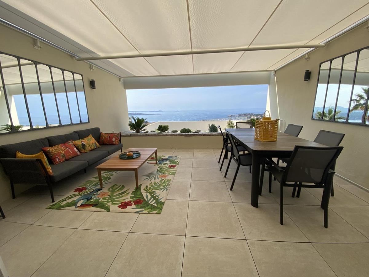 Superbe T2 44M2 - Grande Terrasse Vue Mer Panoramique Exceptionnelle Piscine - Parking Бандол Екстериор снимка